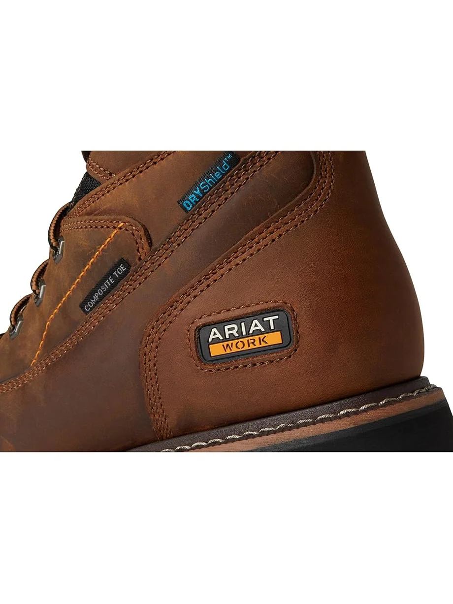 Ботинки Ariat Longview Shock Shield 8" Waterproof Composite Toe Work Boots — изображение 6 из 7, коричневый