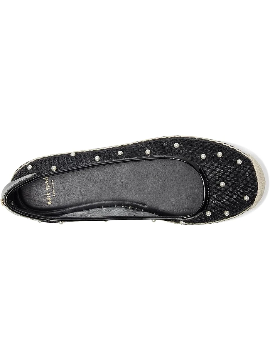 Балетки Kate Spade New York Pearl Fishnet Espadrille Ballet Flat — изображение 2 из 7, черный
