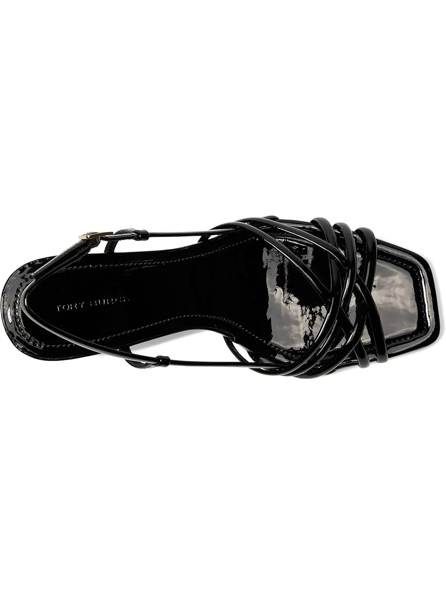 Туфли Tory Burch Multi Strap Wedge Sandals 75mm — изображение 2 из 7, черный/черный