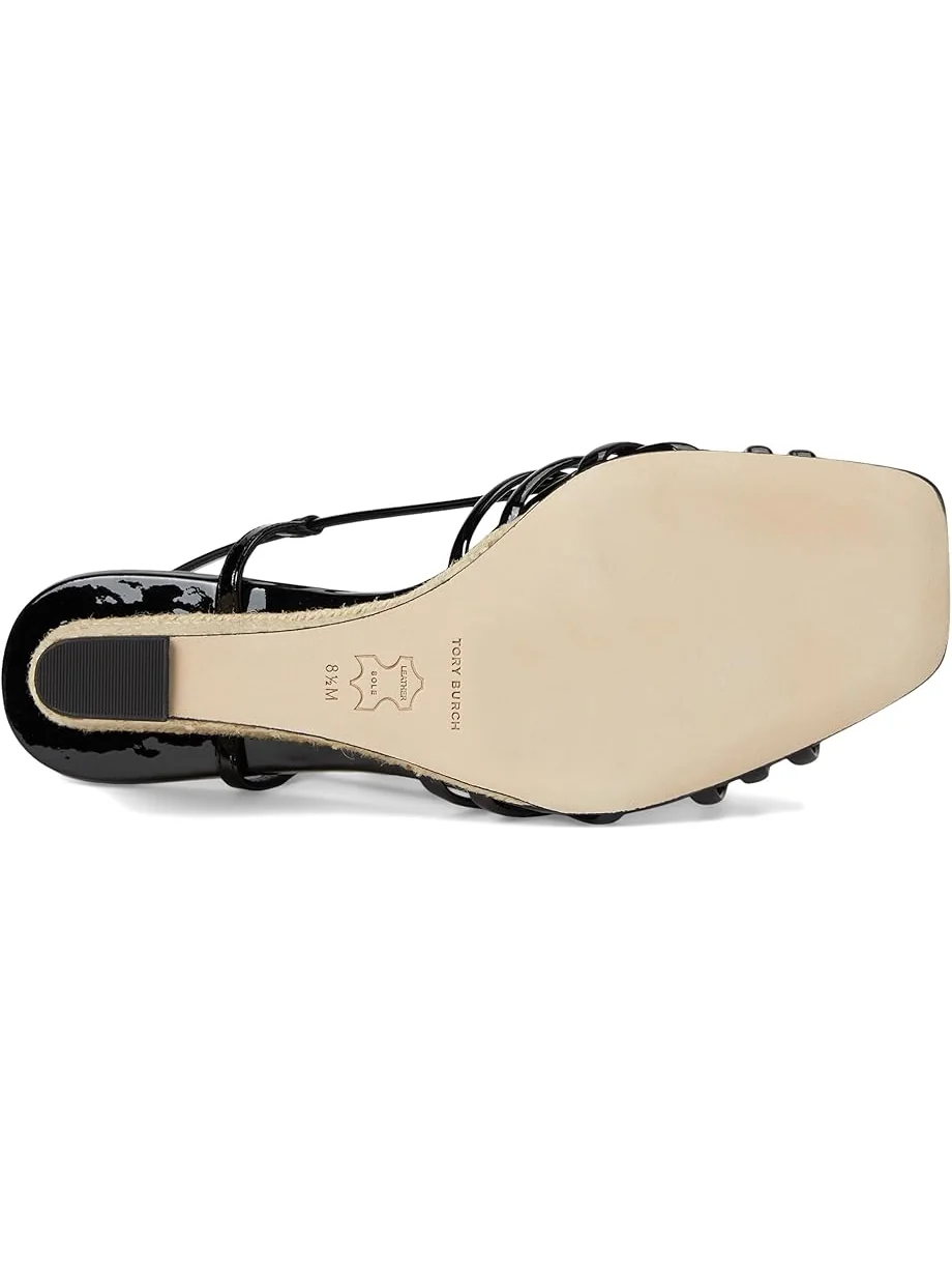 Туфли Tory Burch Multi Strap Wedge Sandals 75mm — изображение 3 из 7, черный/черный