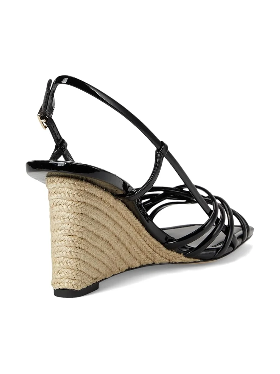 Туфли Tory Burch Multi Strap Wedge Sandals 75mm — изображение 5 из 7, черный/черный