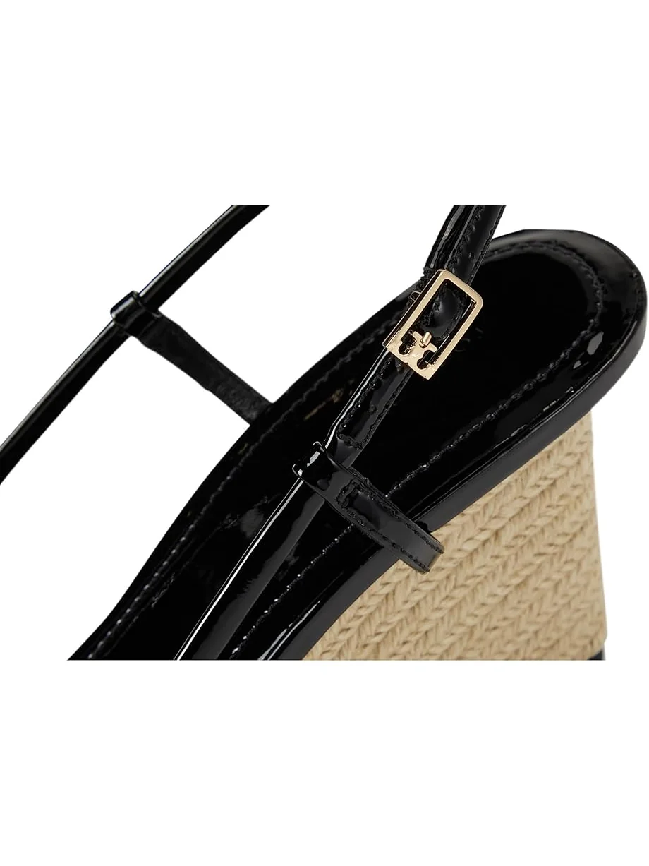 Туфли Tory Burch Multi Strap Wedge Sandals 75mm — изображение 6 из 7, черный/черный
