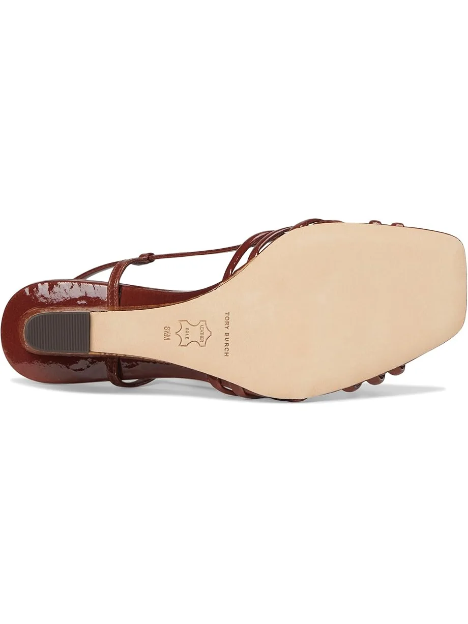 Туфли Tory Burch Multi Strap Wedge Sandals 75mm — изображение 3 из 7, коричневый/коричневый