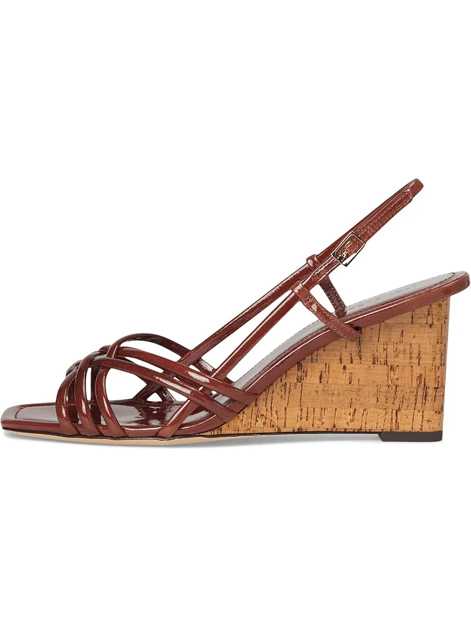 Туфли Tory Burch Multi Strap Wedge Sandals 75mm — изображение 4 из 7, коричневый/коричневый