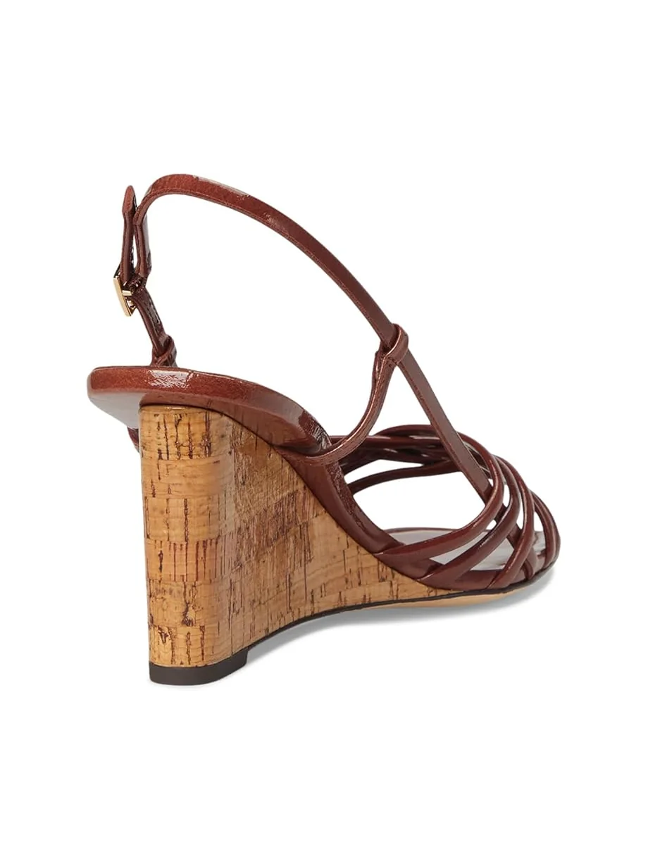 Туфли Tory Burch Multi Strap Wedge Sandals 75mm — изображение 5 из 7, коричневый/коричневый