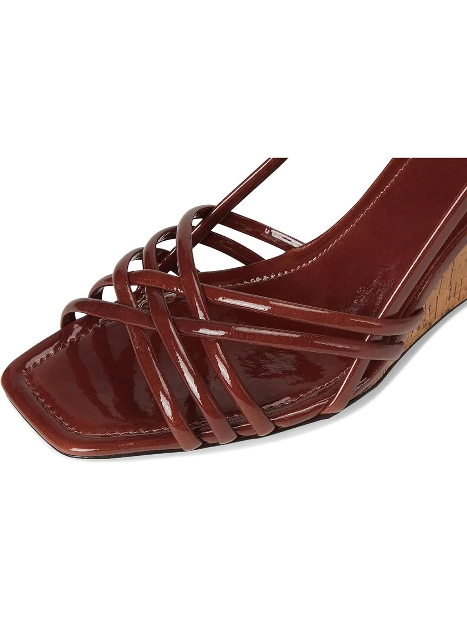 Туфли Tory Burch Multi Strap Wedge Sandals 75mm — изображение 6 из 7, коричневый/коричневый