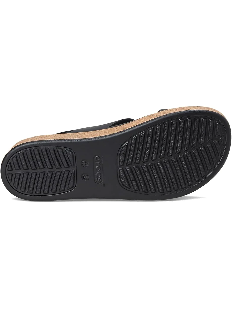 Туфли Crocs Brooklyn Cork Low Wedge — изображение 3 из 7, черный