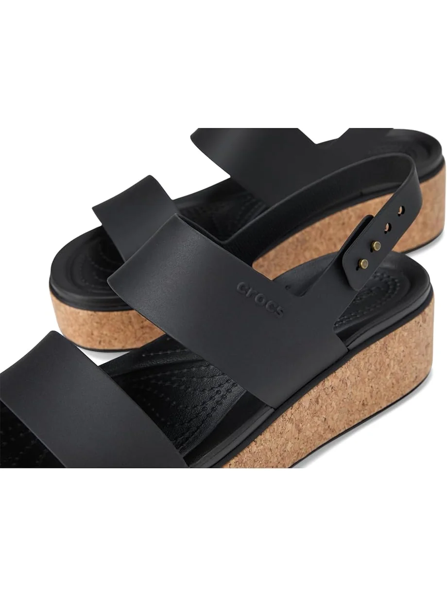 Туфли Crocs Brooklyn Cork Low Wedge — изображение 6 из 7, черный