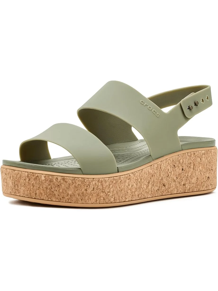 Женские босоножки Crocs Brooklyn Cork Low Wedge, Cargo