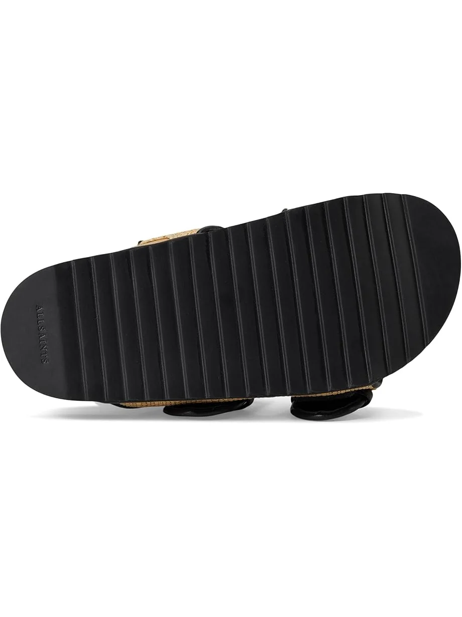 Сандалии AllSaints Sian Raffia Sandals — изображение 3 из 7, натуральный/черный