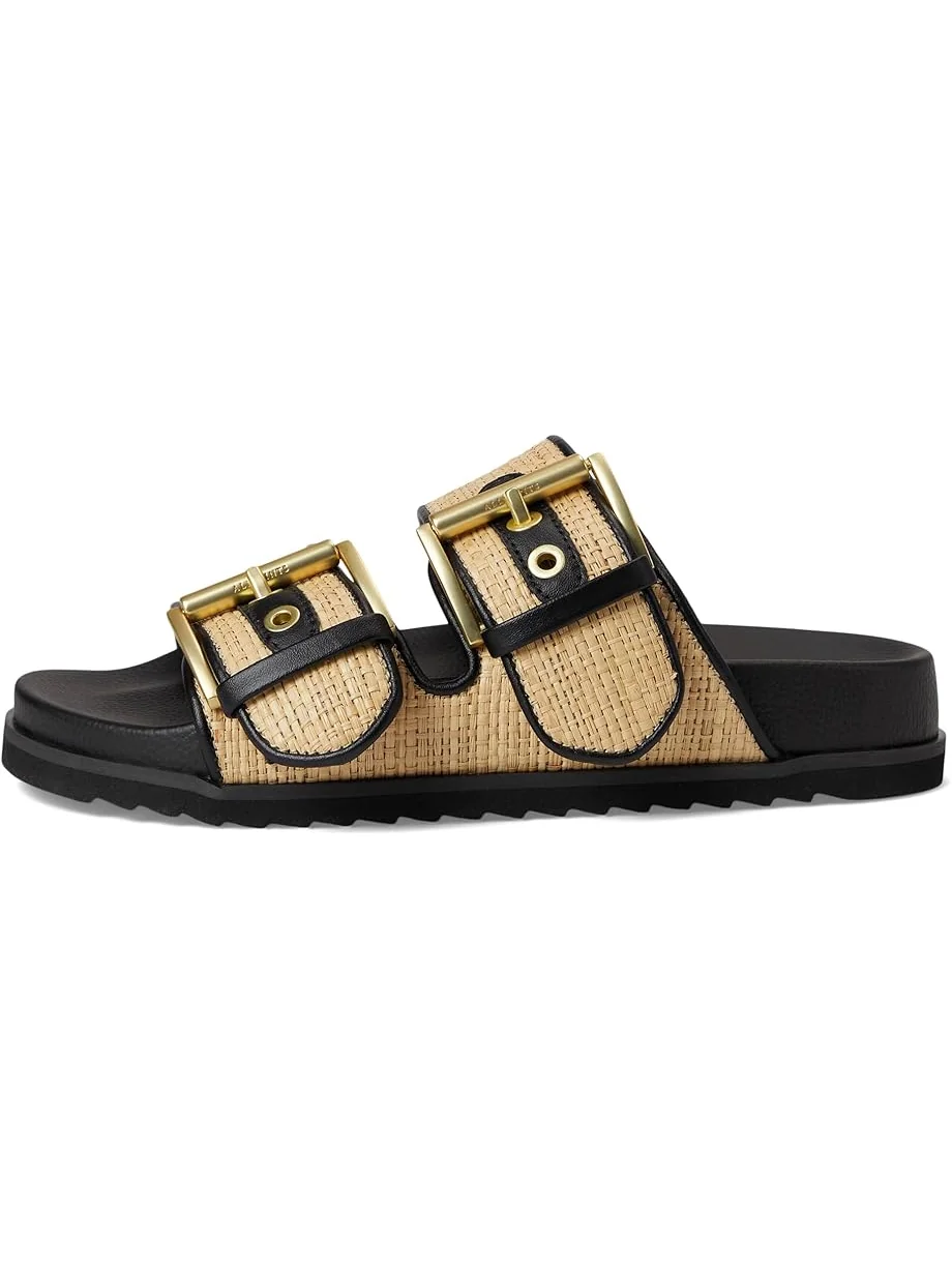 Сандалии AllSaints Sian Raffia Sandals — изображение 4 из 7, натуральный/черный