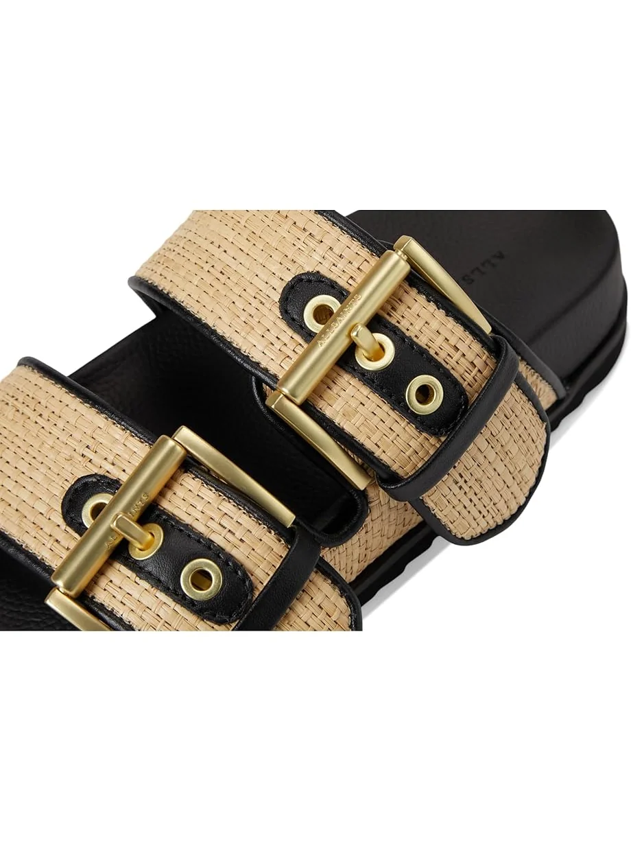 Сандалии AllSaints Sian Raffia Sandals — изображение 6 из 7, натуральный/черный