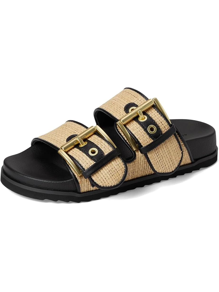 Сандалии AllSaints Sian Raffia Sandals — изображение 7 из 7, натуральный/черный