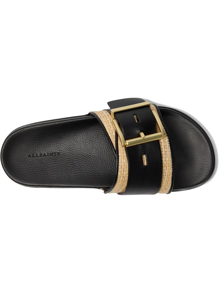 Сандалии AllSaints Ellie Raffia Slider — изображение 2 из 7, натуральный/черный