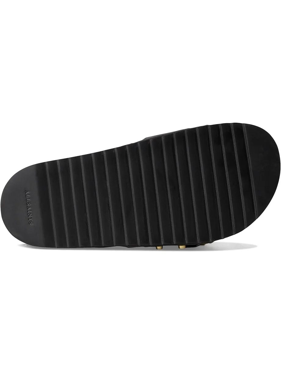 Сандалии AllSaints Ellie Raffia Slider — изображение 3 из 7, натуральный/черный