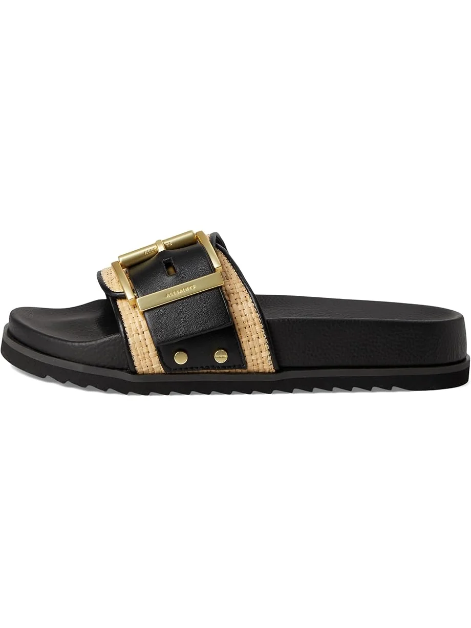 Сандалии AllSaints Ellie Raffia Slider — изображение 4 из 7, натуральный/черный