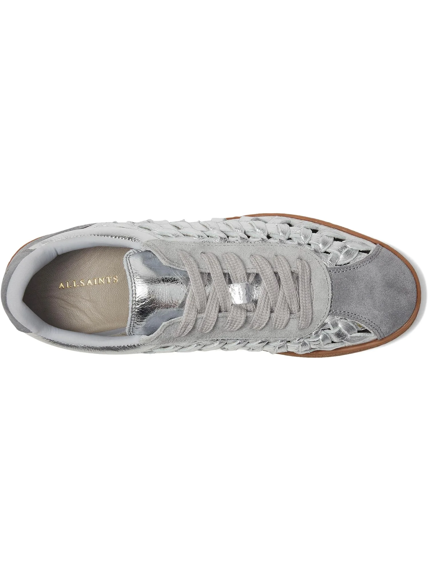 Кроссовки AllSaints Velma Woven Sneakers — изображение 2 из 7, серебристый/серый