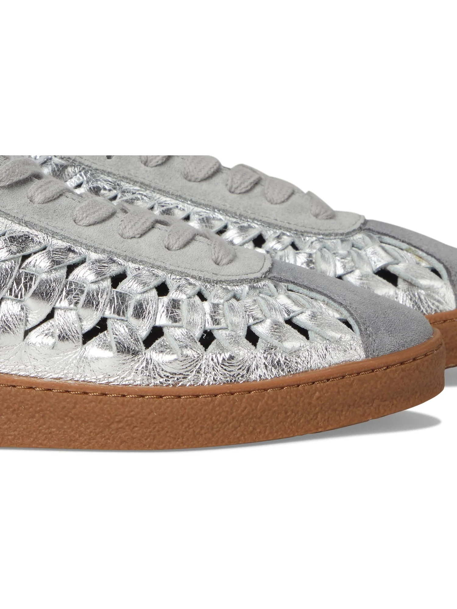 Кроссовки AllSaints Velma Woven Sneakers — изображение 6 из 7, серебристый/серый