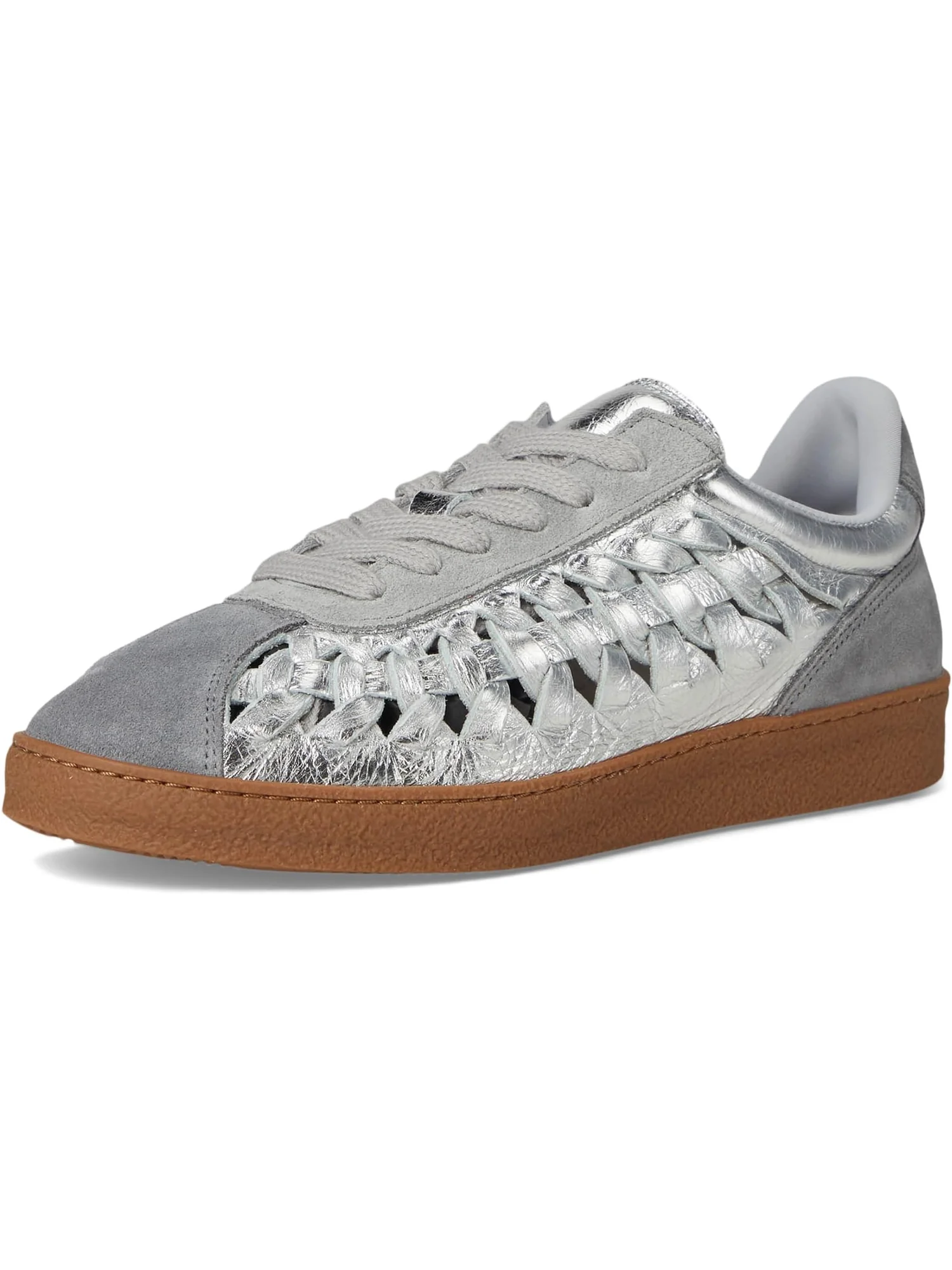 Кроссовки AllSaints Velma Woven Sneakers — изображение 7 из 7, серебристый/серый