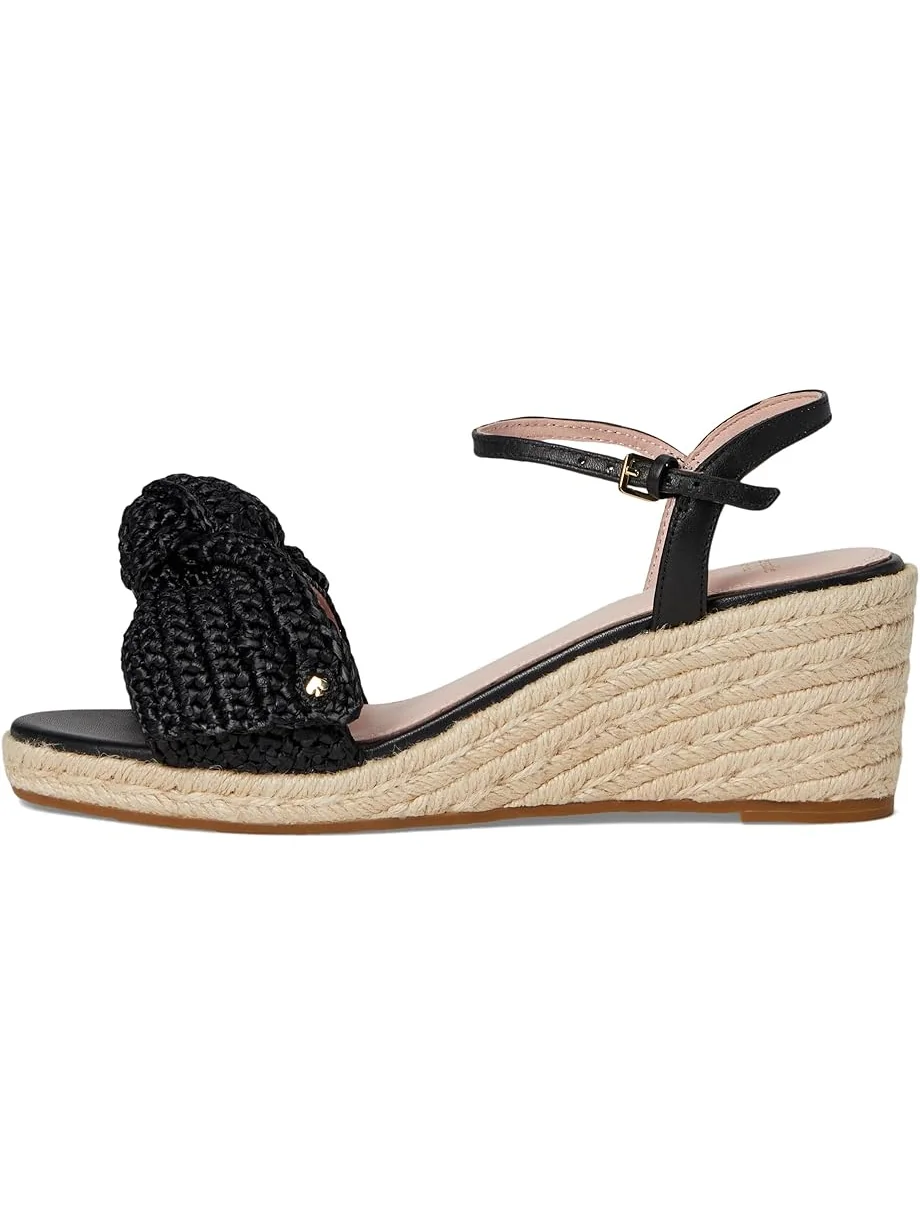 Туфли Kate Spade New York Leandra Raffia Espadrille Wedge Sandal — изображение 4 из 7, черный