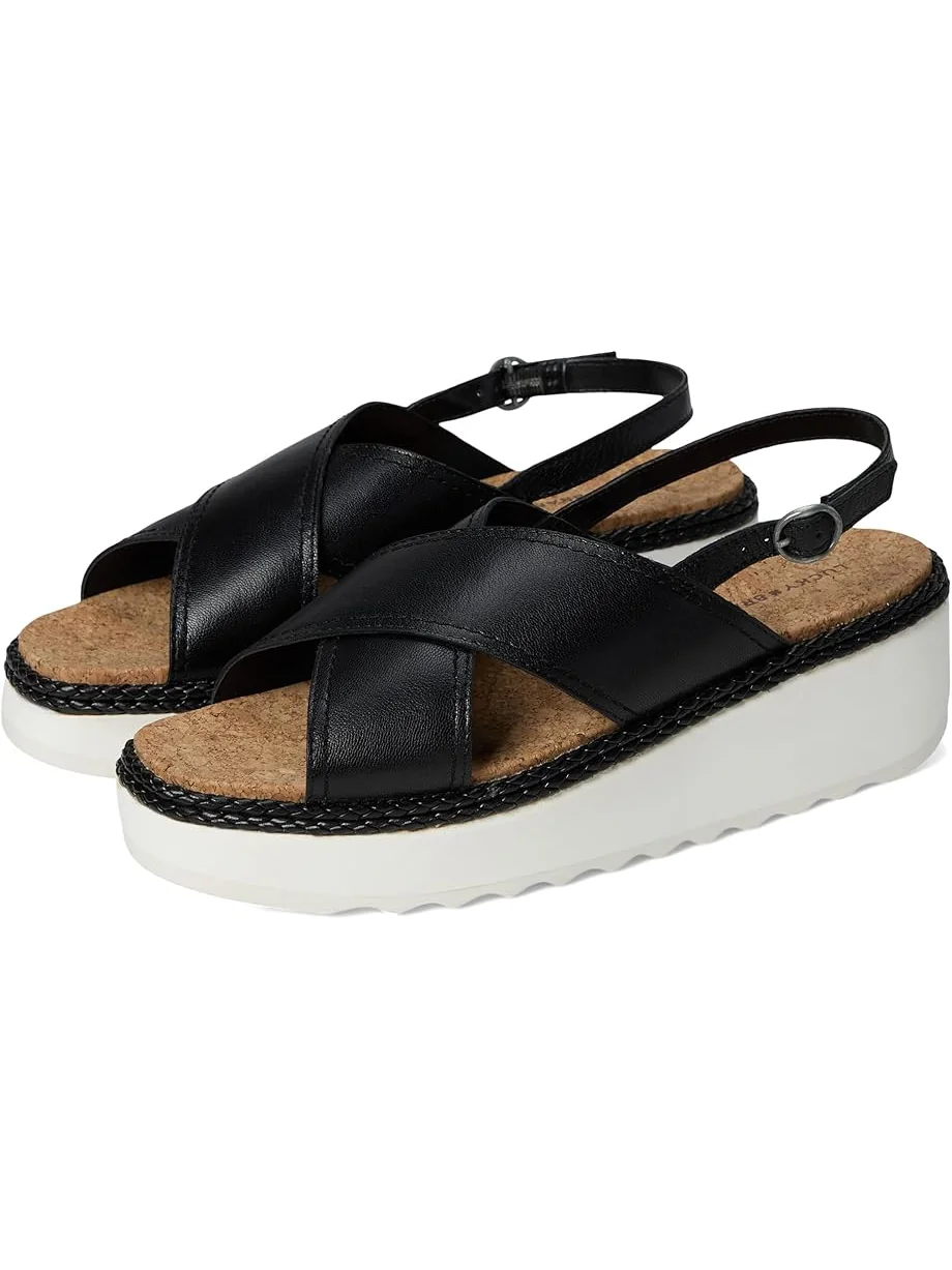 Туфли Lucky Brand Pebina Cross Band Wedge Sandals — черный