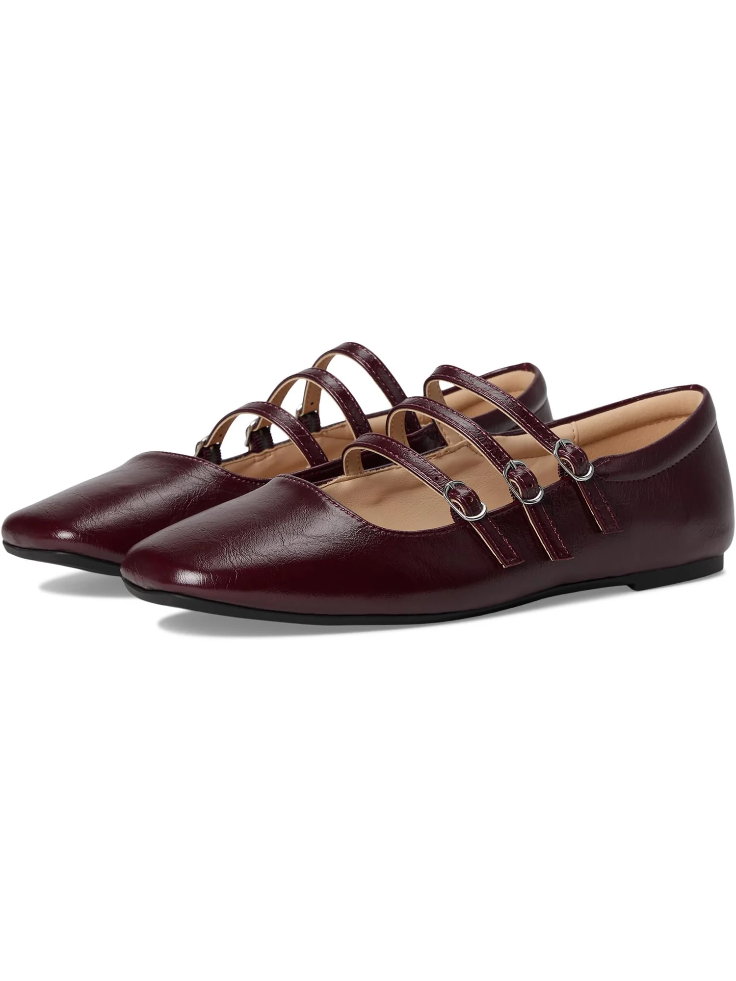 Балетки Journee Collection Women's Darlin, Crinkle/Oxblood — изображение 1 из 7, бордовый