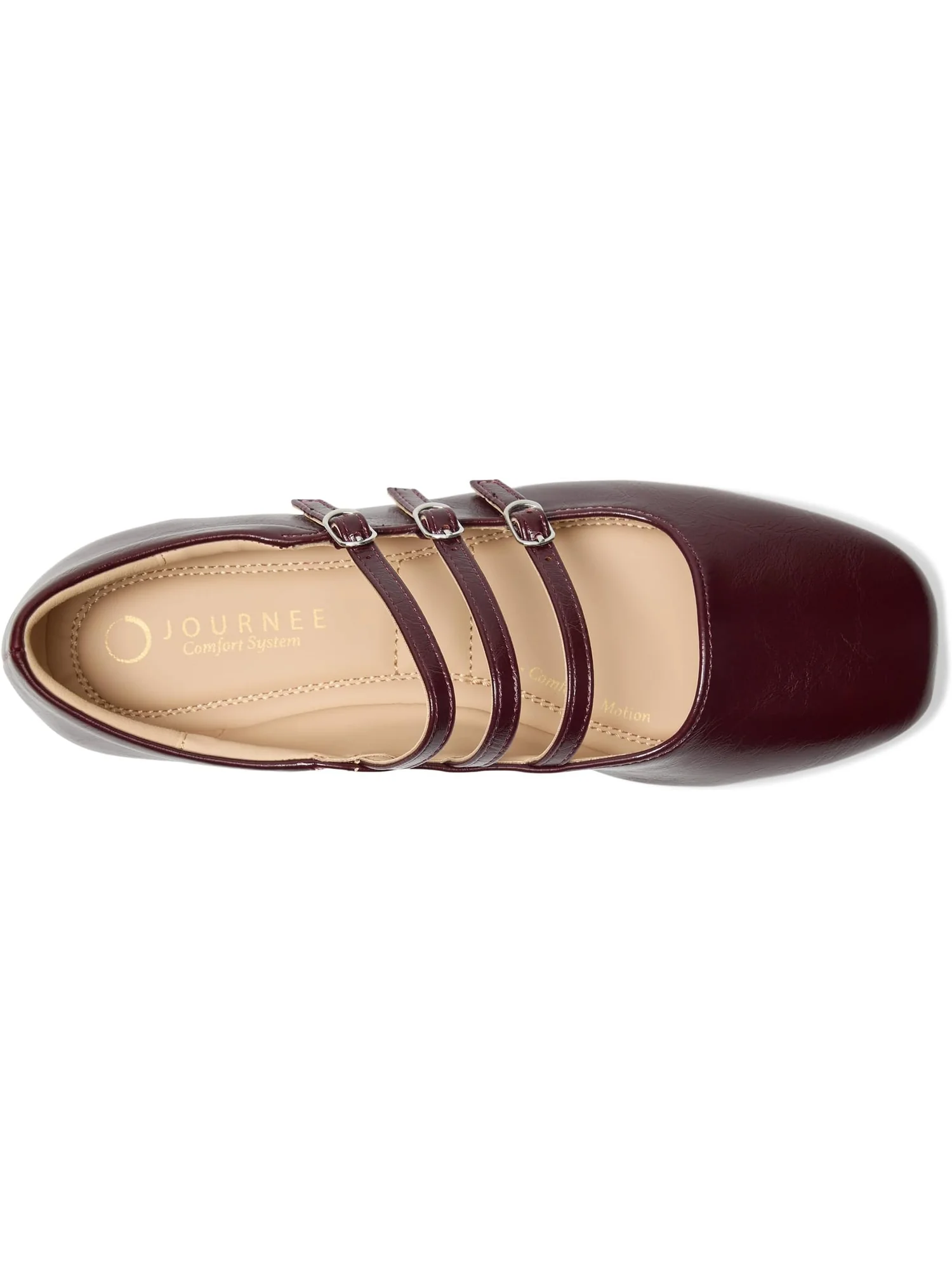 Балетки Journee Collection Women's Darlin, Crinkle/Oxblood — изображение 2 из 7, бордовый