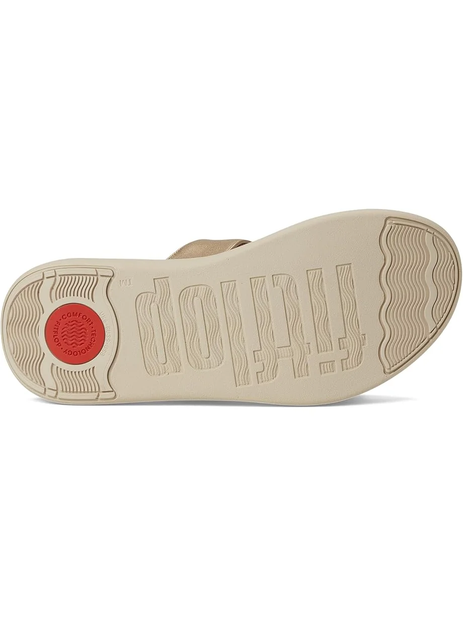 Сандалии FitFlop F-Mode Go Adjustable Flatform 2-Bar Slides, цвет Platino 2 — изображение 3 из 7