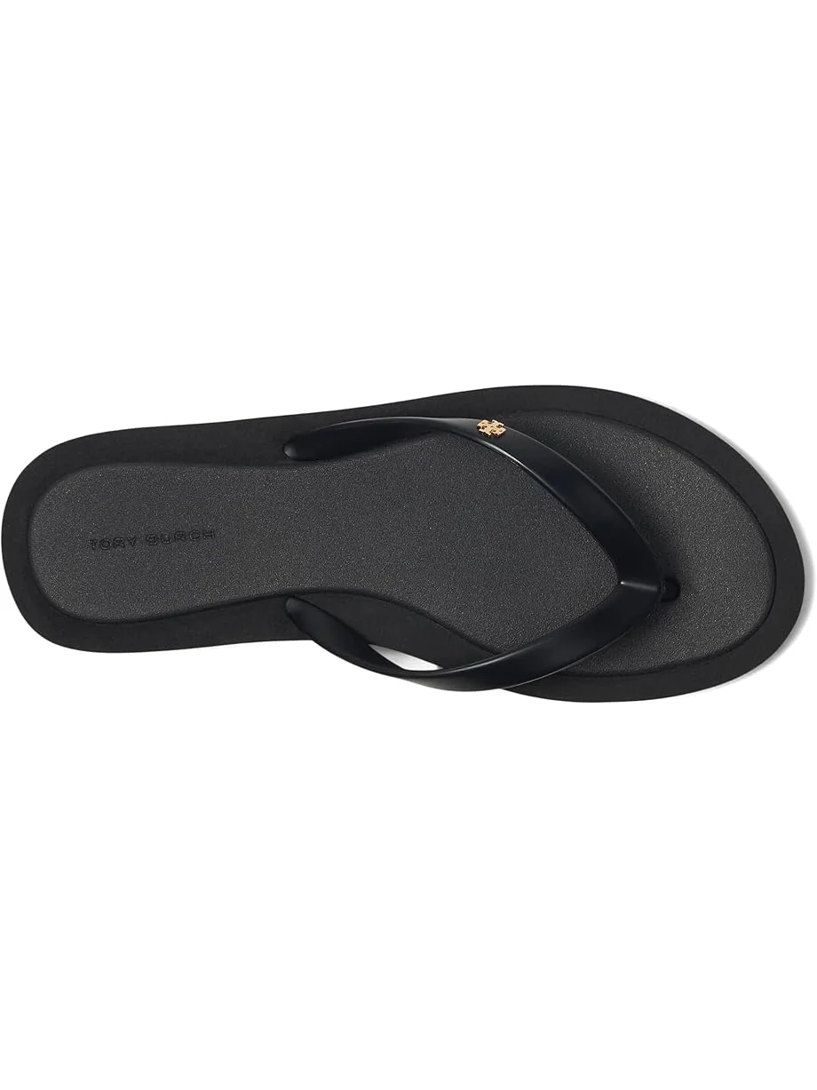 Сандалии Tory Burch Kira Padded Flip-Flops — изображение 2 из 7, черный/золотистый
