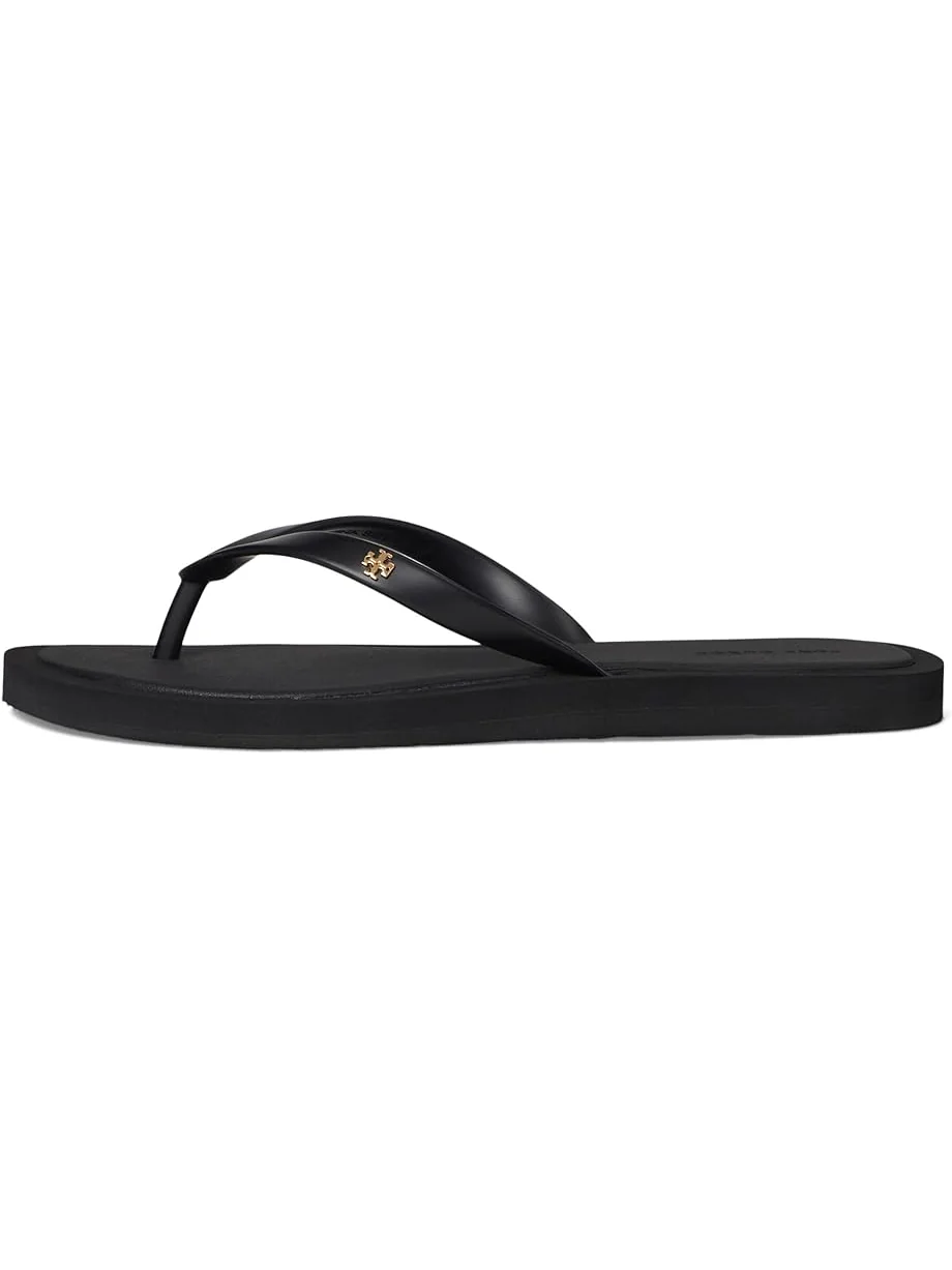 Сандалии Tory Burch Kira Padded Flip-Flops — изображение 4 из 7, черный/золотистый