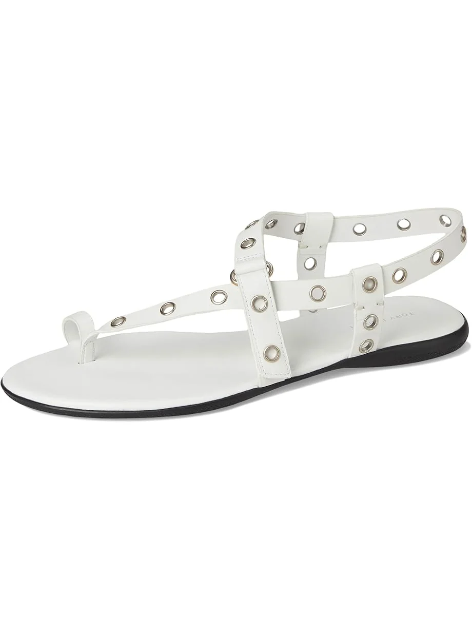 Сандалии Tory Burch Eyelet Toe Ring Sandals — изображение 7 из 7, серебристый