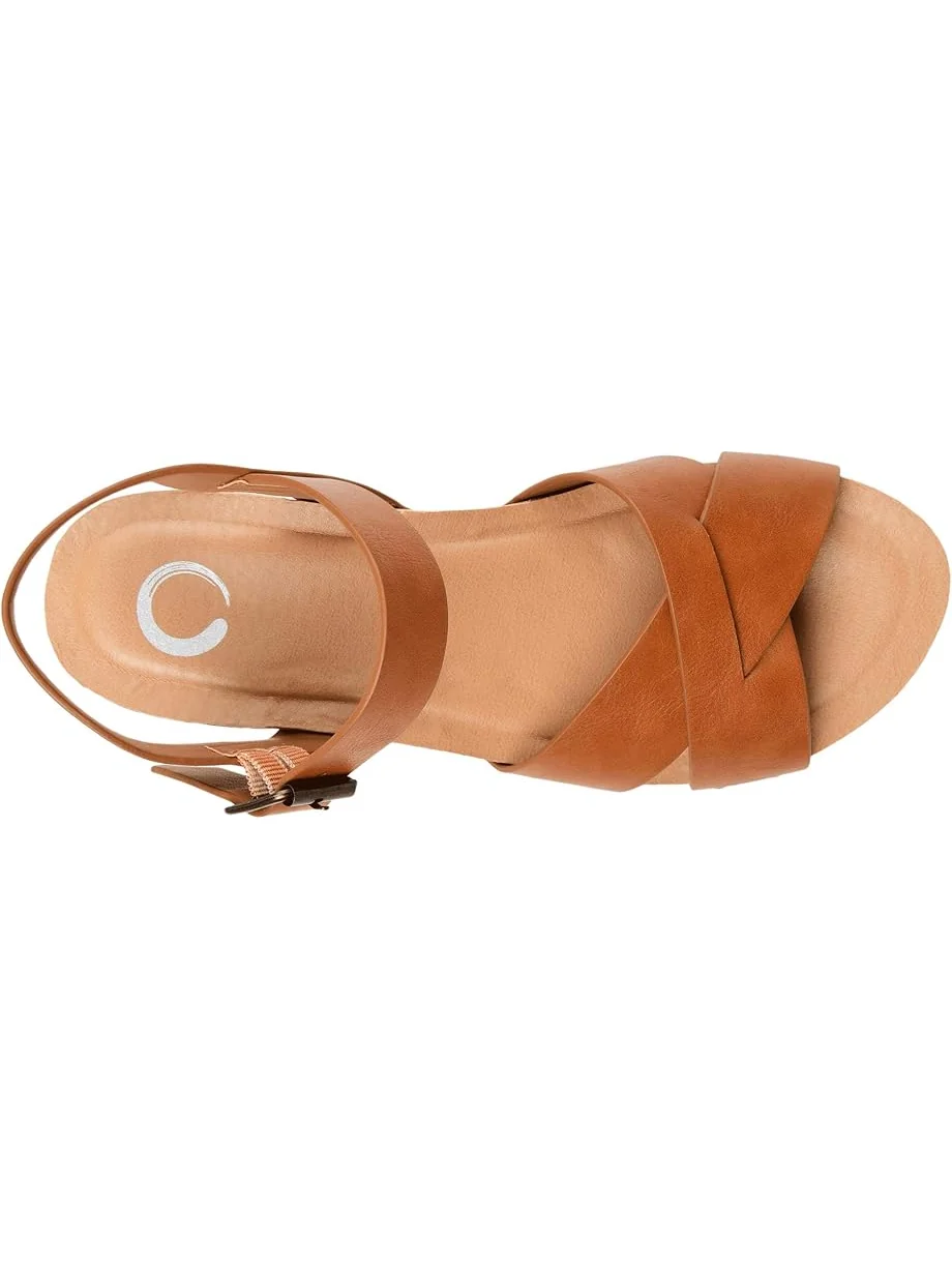 Туфли Journee Collection Comfort Foam Valentina Sandals — изображение 2 из 7, желто-коричневый