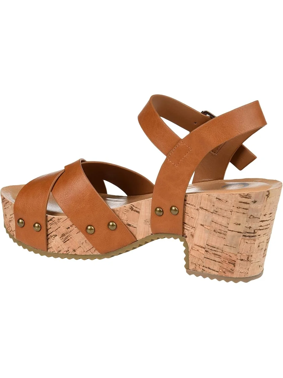 Туфли Journee Collection Comfort Foam Valentina Sandals — изображение 4 из 7, желто-коричневый
