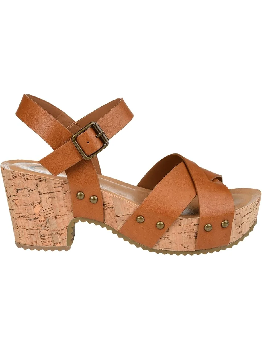 Туфли Journee Collection Comfort Foam Valentina Sandals — изображение 5 из 7, желто-коричневый