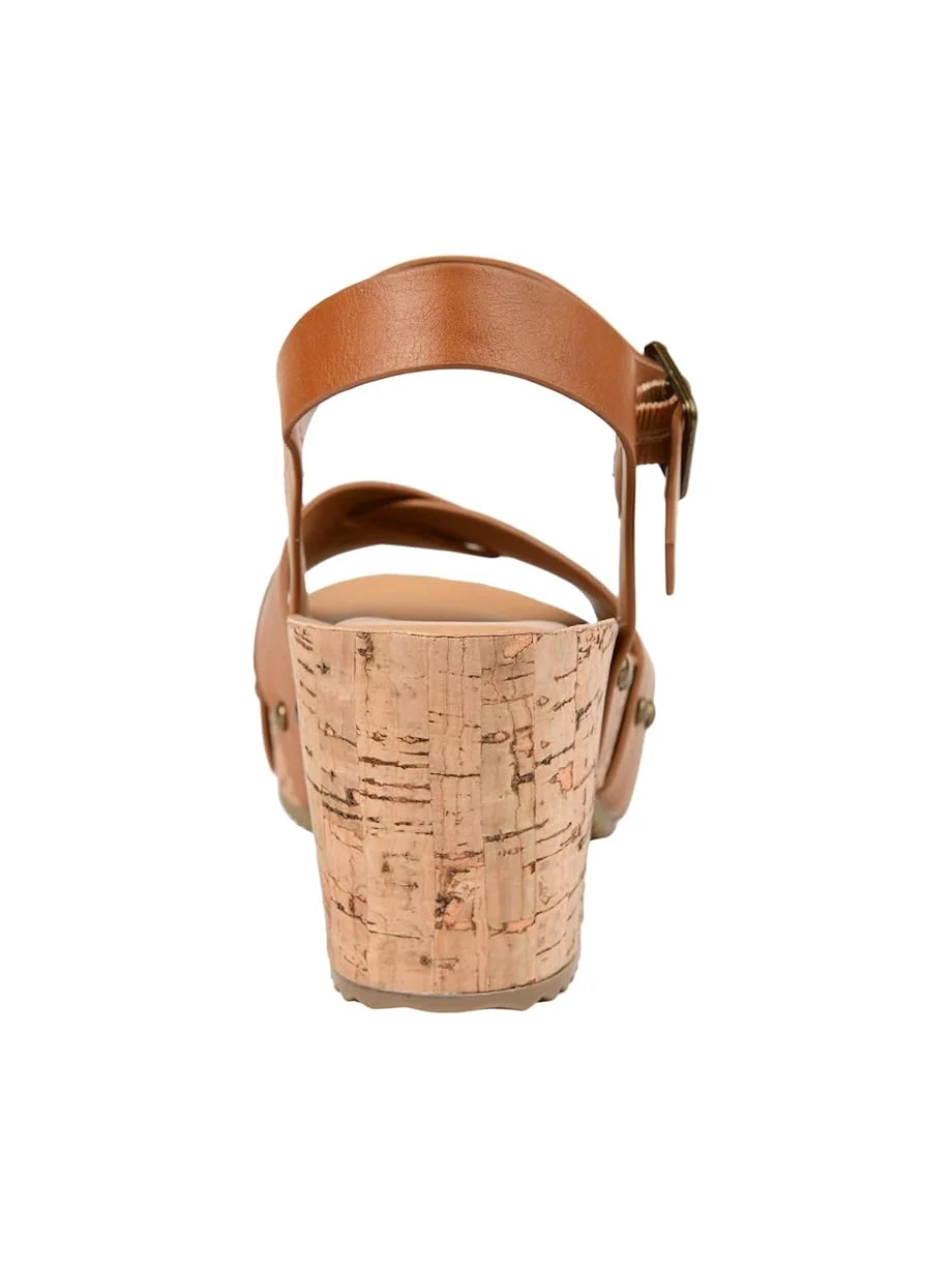 Туфли Journee Collection Comfort Foam Valentina Sandals — изображение 6 из 7, желто-коричневый
