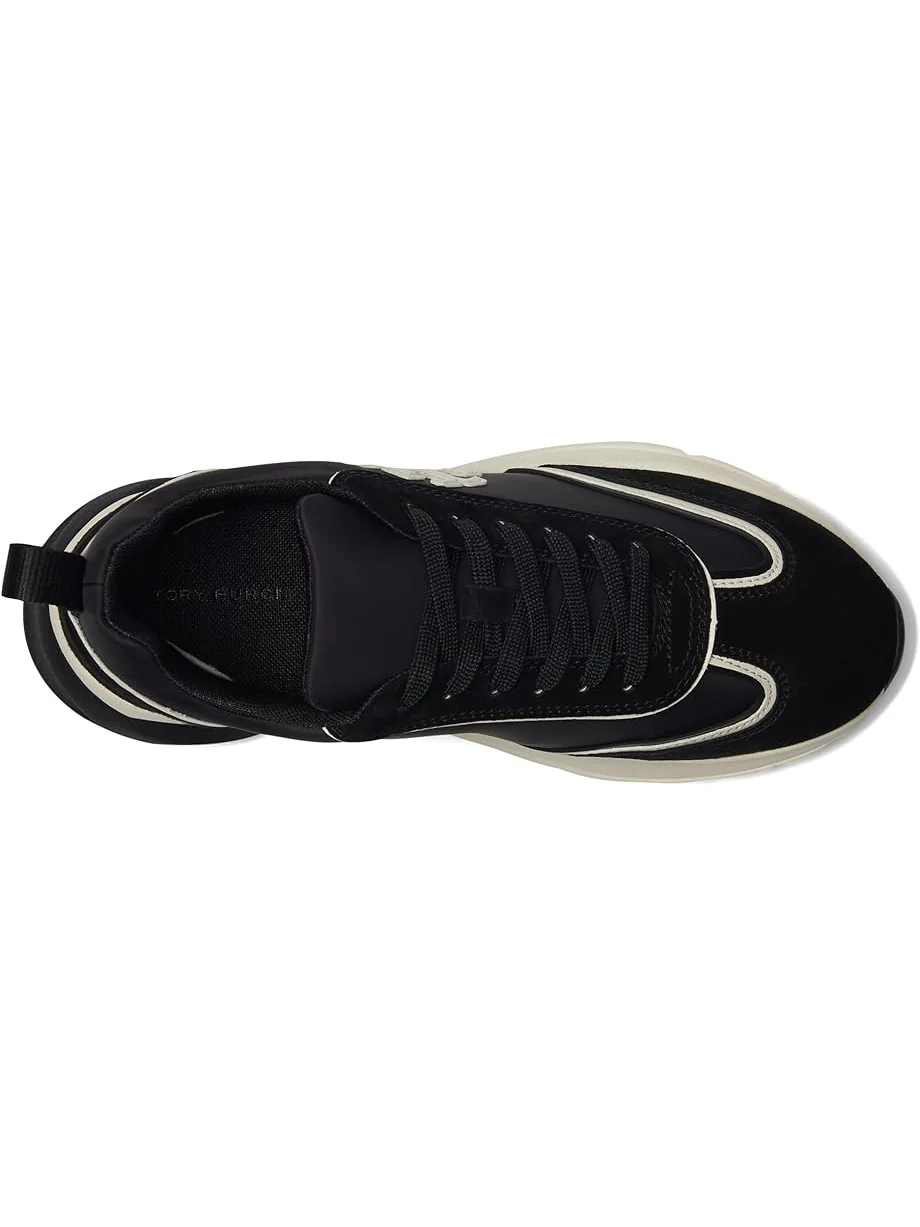 Кроссовки Tory Burch Good Luck Trainer — изображение 2 из 7, черный/слоновая кость