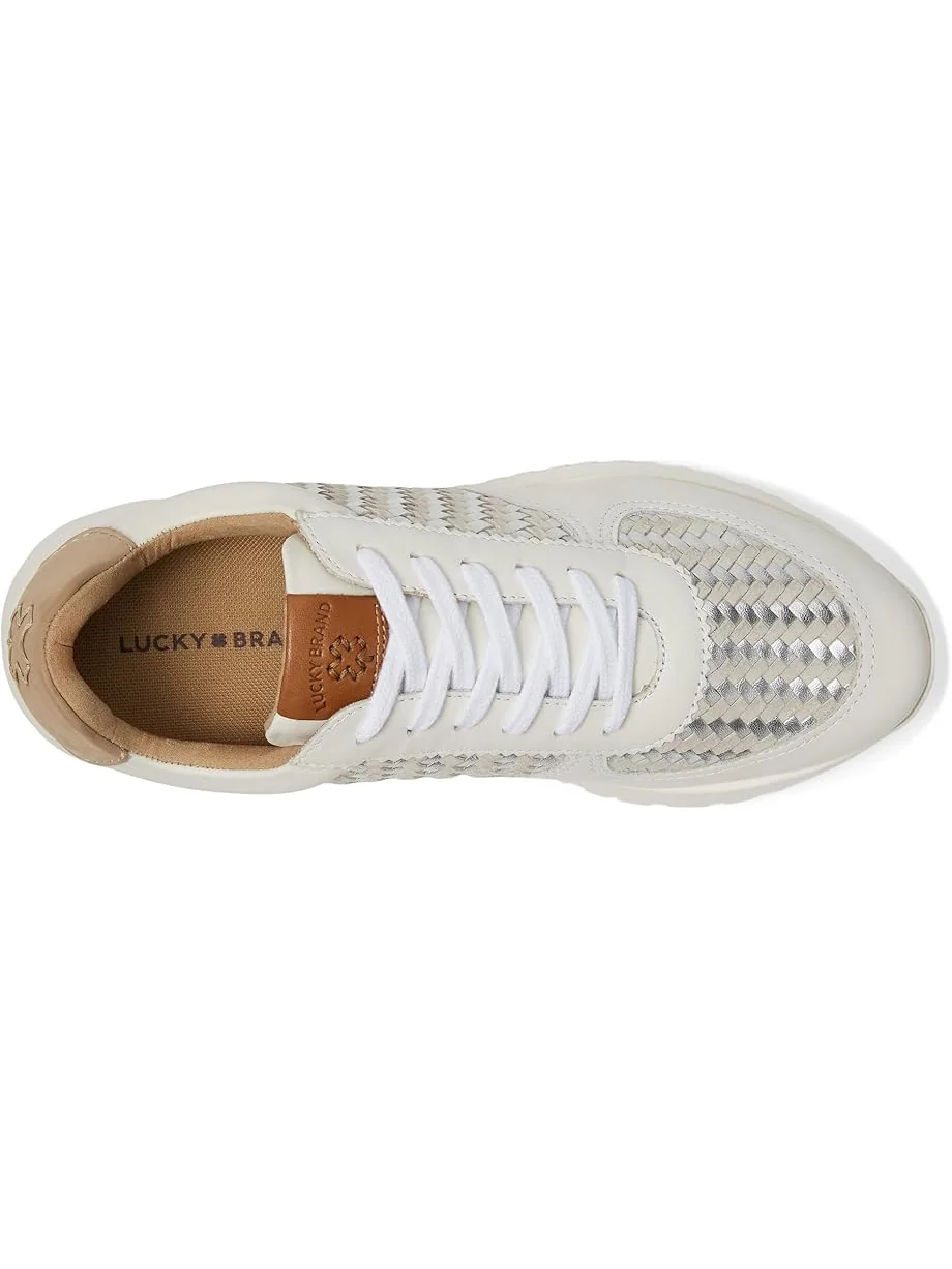 Кроссовки Lucky Brand Deva Woven Leather Sneaker — изображение 2 из 7, белый