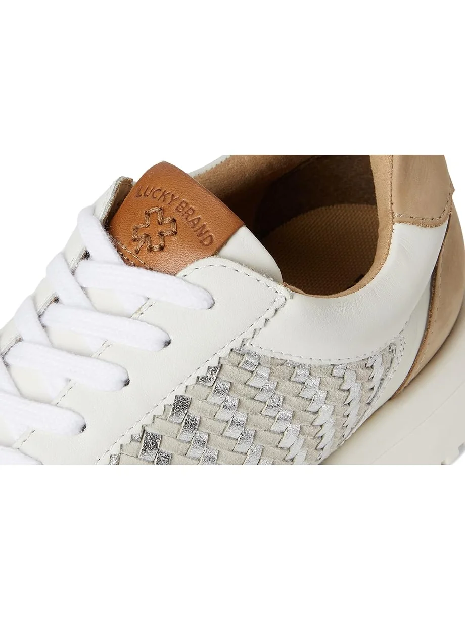 Кроссовки Lucky Brand Deva Woven Leather Sneaker — изображение 6 из 7, белый