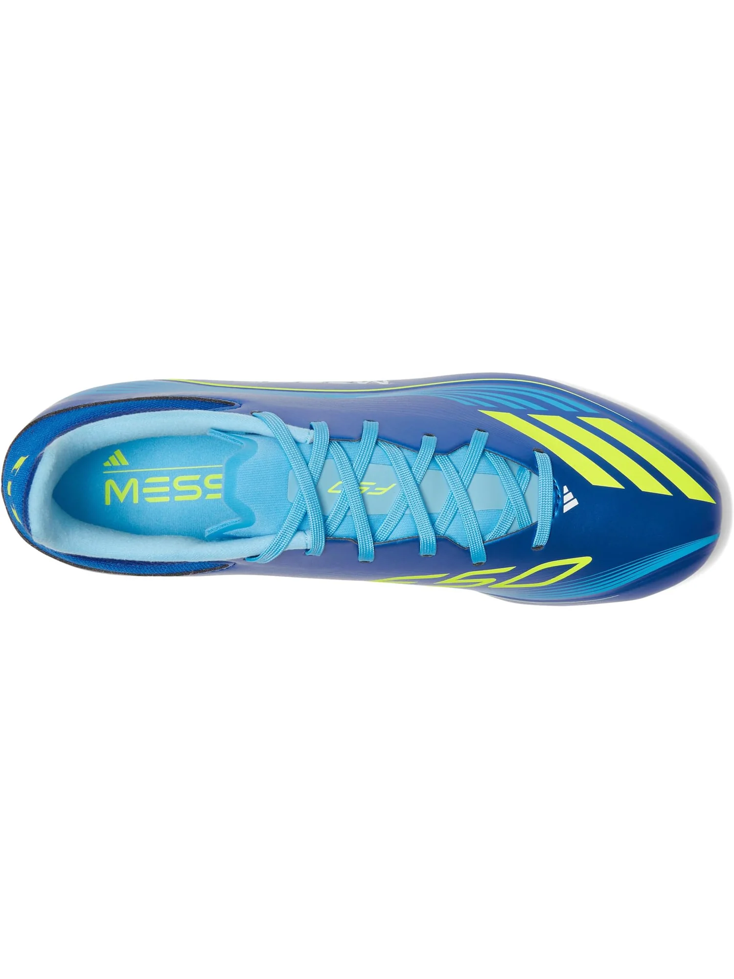 Кроссовки adidas F50 Messi League Firm/Multi Ground Soccer Cleats — изображение 2 из 7, синий/желтый/синий