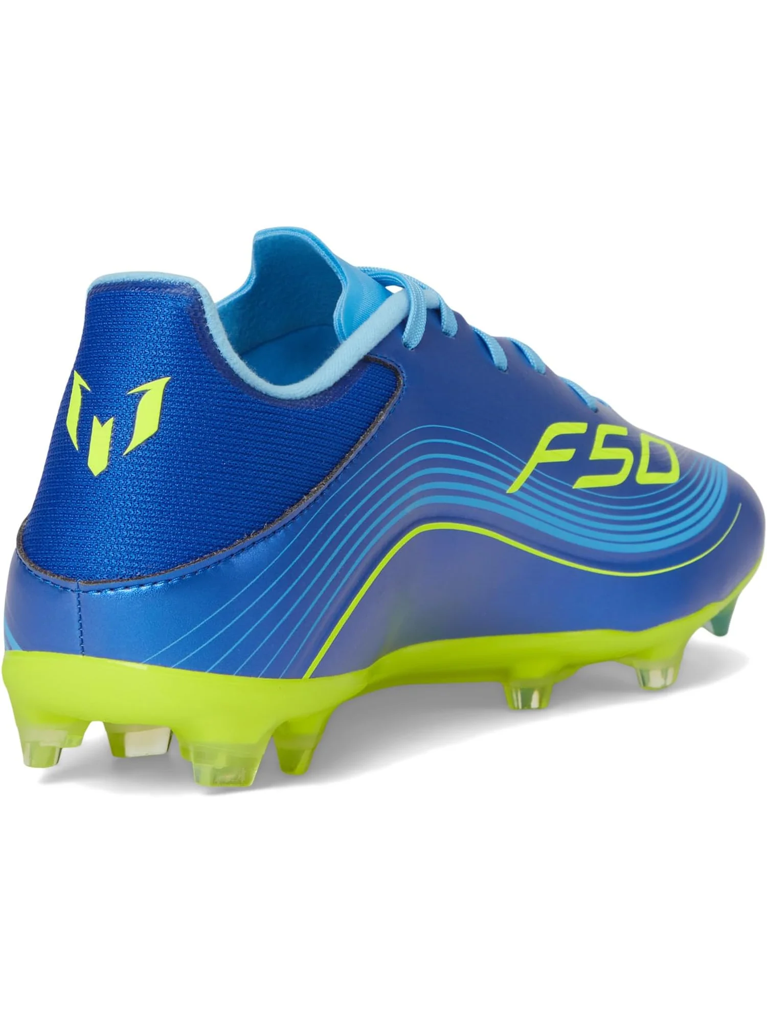 Кроссовки adidas F50 Messi League Firm/Multi Ground Soccer Cleats — изображение 5 из 7, синий/желтый/синий