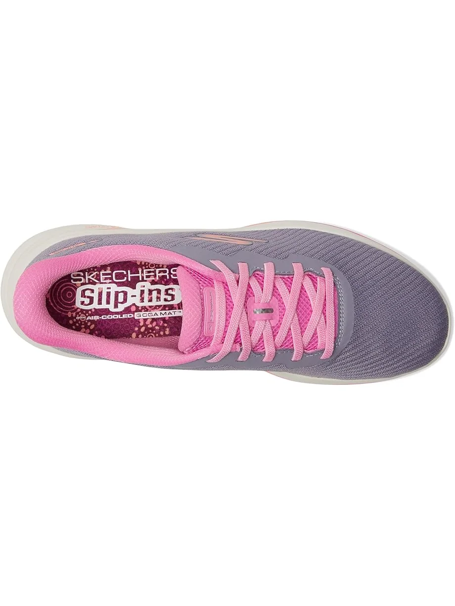 Кроссовки SKECHERS Performance Go Walk 8 Nadia Hands Free Slip-Ins — изображение 2 из 7, серый/розовый