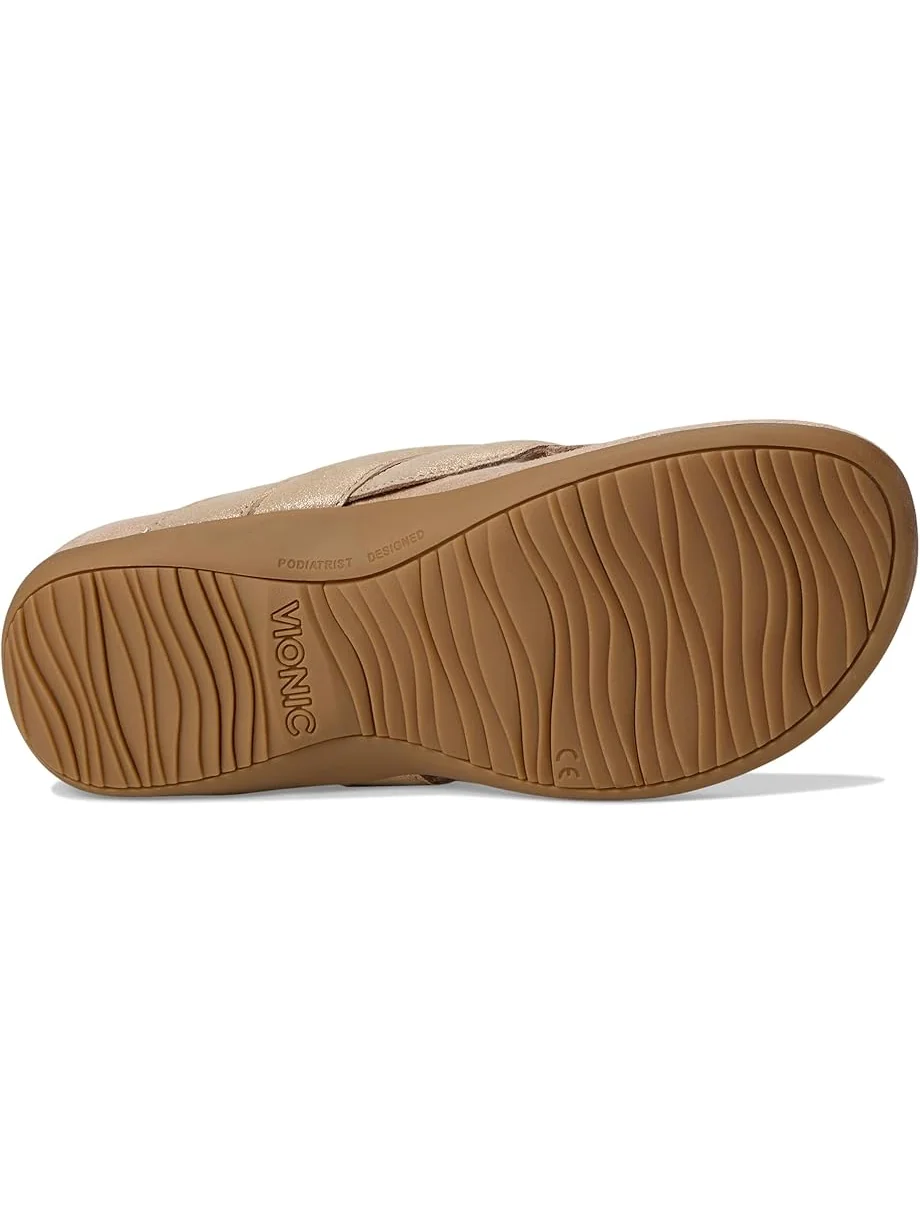 Сандалии VIONIC Bella Braid Thong Sandals — изображение 3 из 7, золотистый