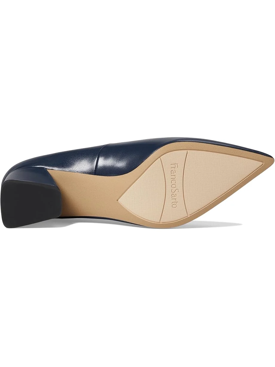 Туфли Franco Sarto Racer Pointed Toe Block Heel Pump — изображение 3 из 5, темно-синий синий