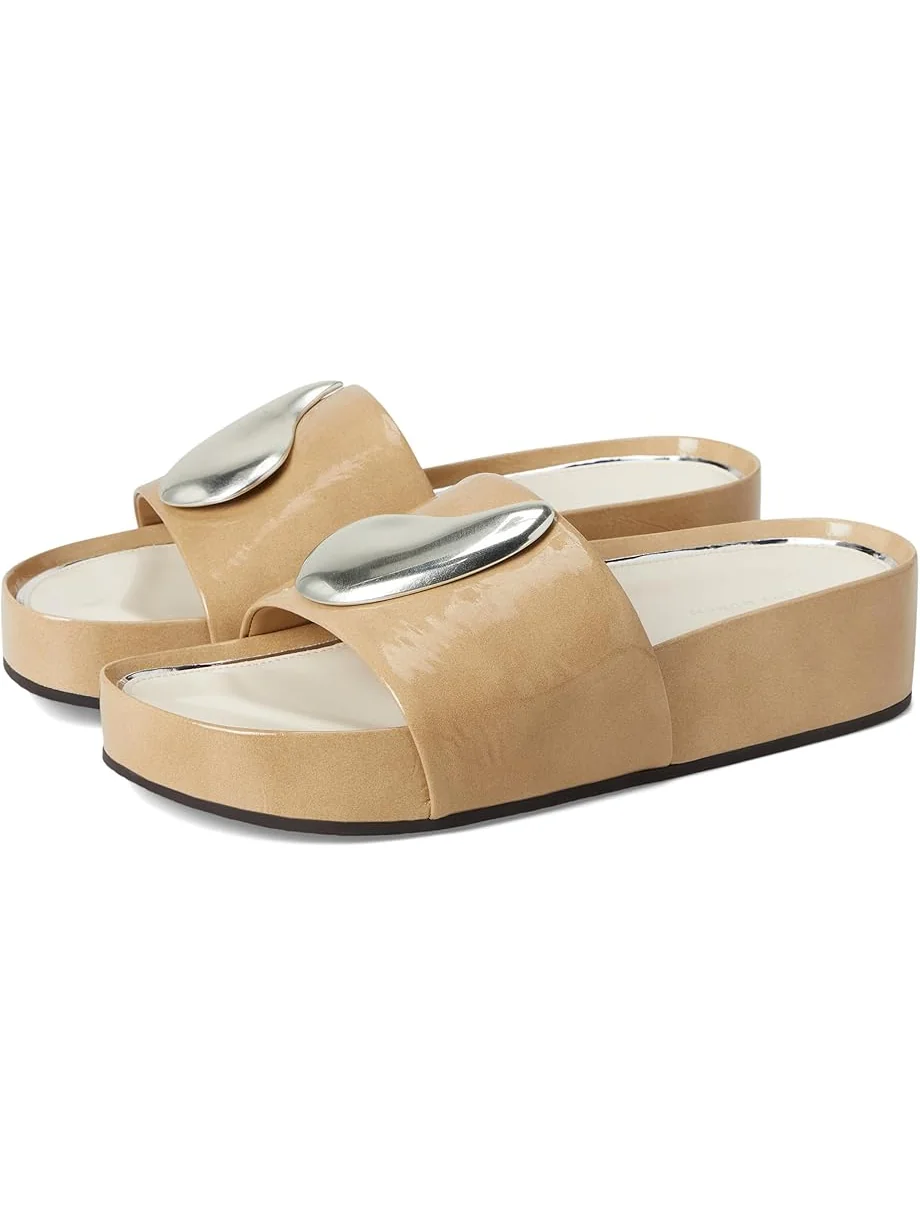 Сандалии Tory Burch Patos Platform Slide — изображение 1 из 7, серый/серебристый