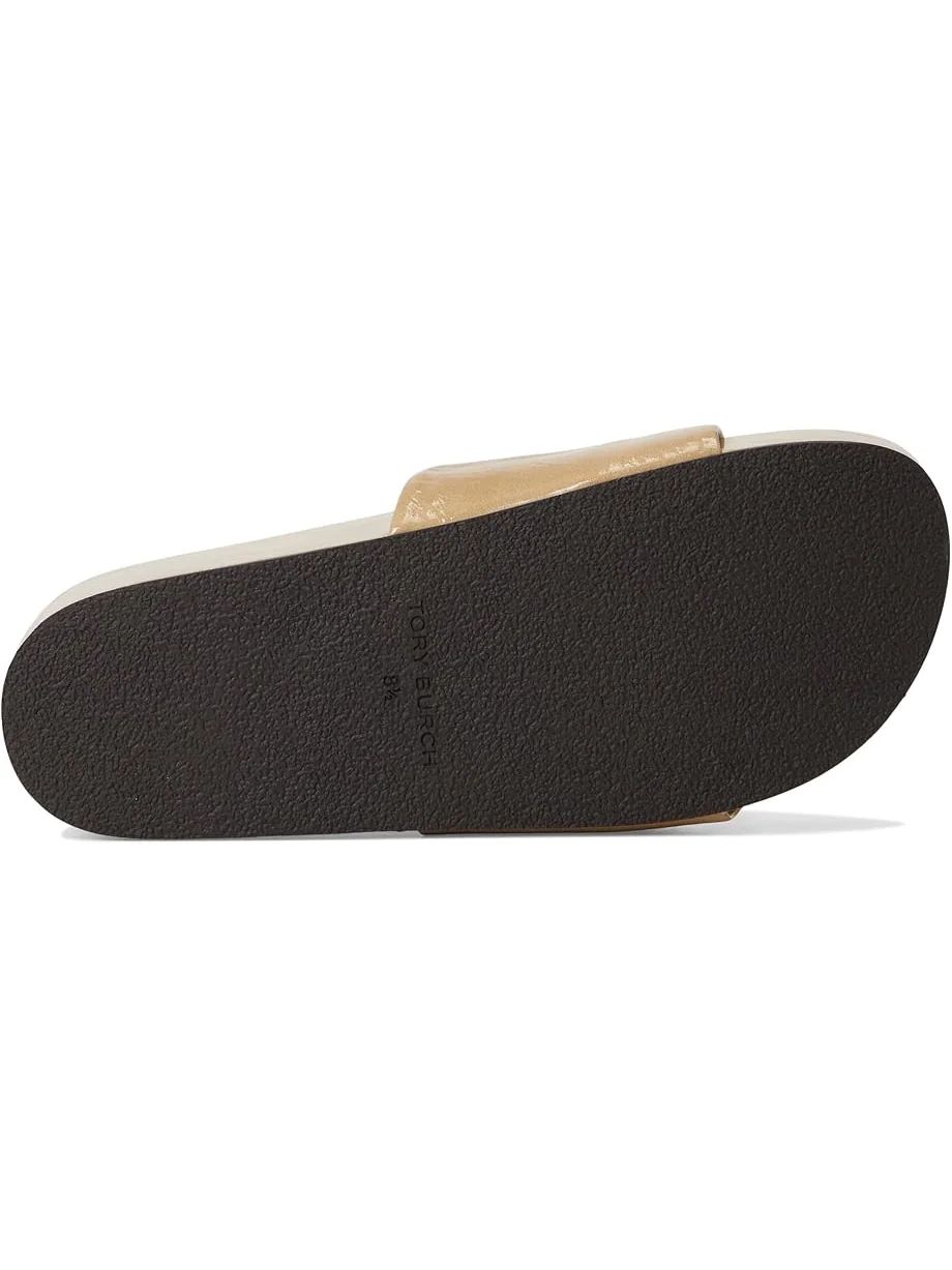 Сандалии Tory Burch Patos Platform Slide — изображение 3 из 7, серый/серебристый
