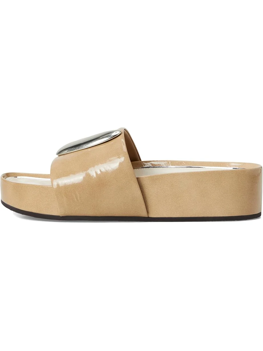 Сандалии Tory Burch Patos Platform Slide — изображение 4 из 7, серый/серебристый