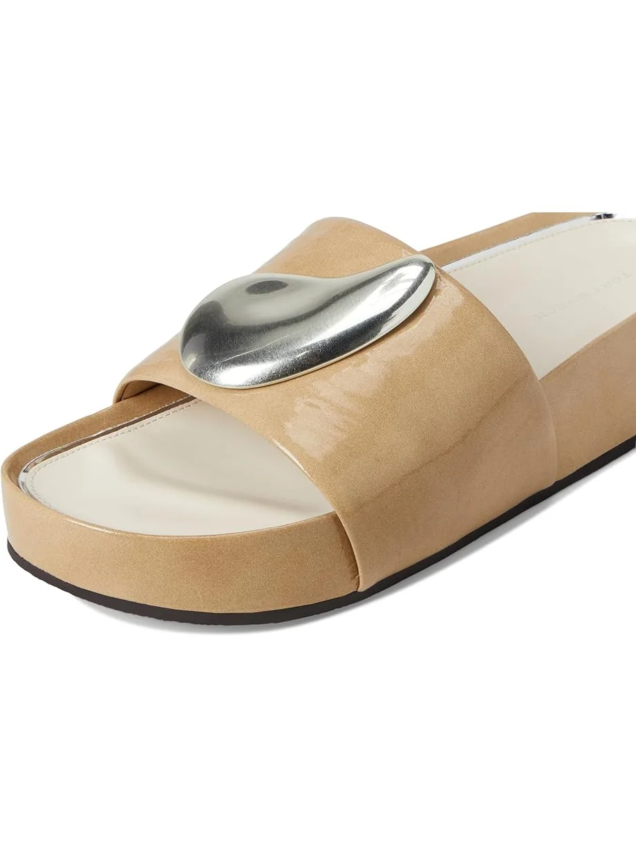 Сандалии Tory Burch Patos Platform Slide — изображение 6 из 7, серый/серебристый
