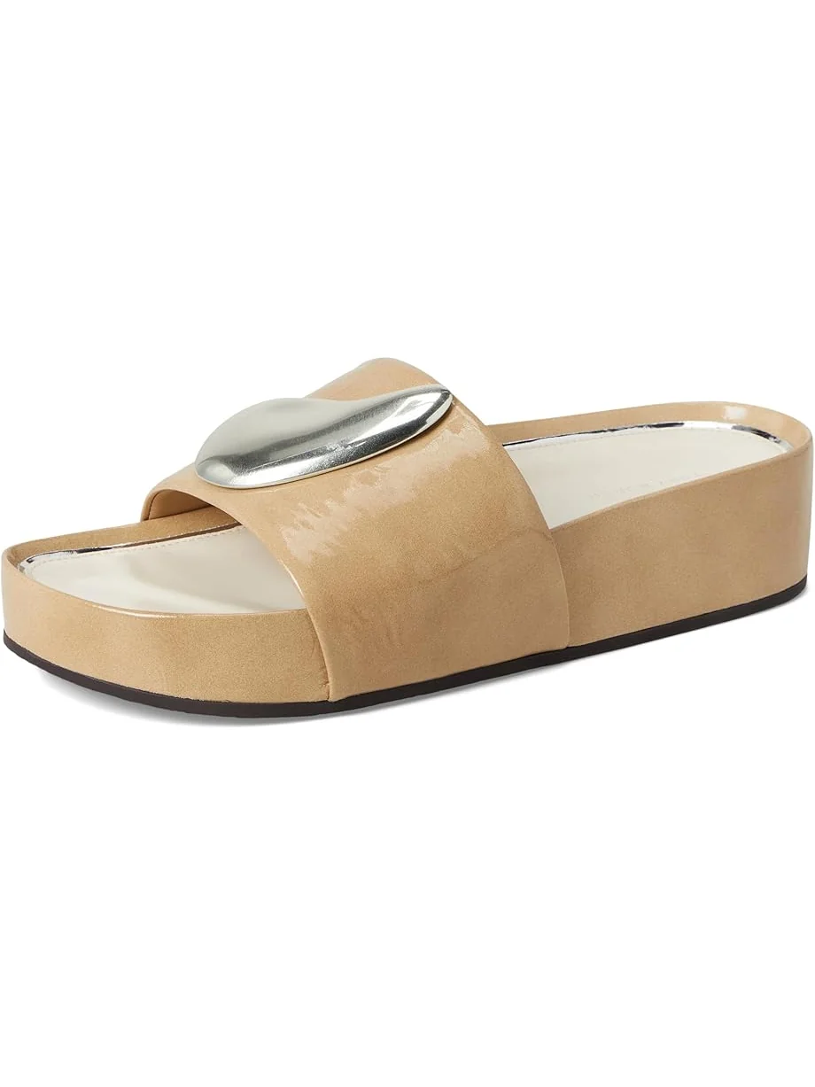 Сандалии Tory Burch Patos Platform Slide — изображение 7 из 7, серый/серебристый