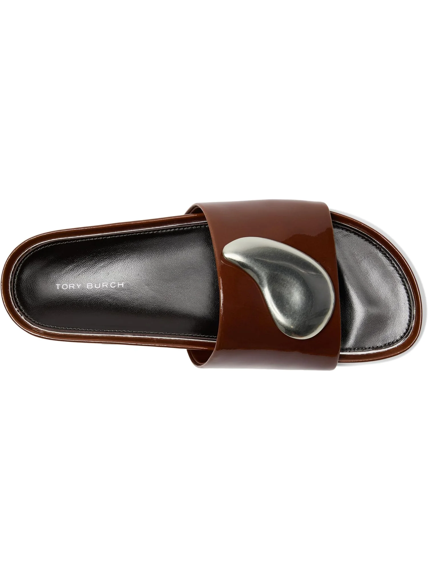 Сандалии Tory Burch Patos Platform Slide — изображение 2 из 7, коричневый/серебристый
