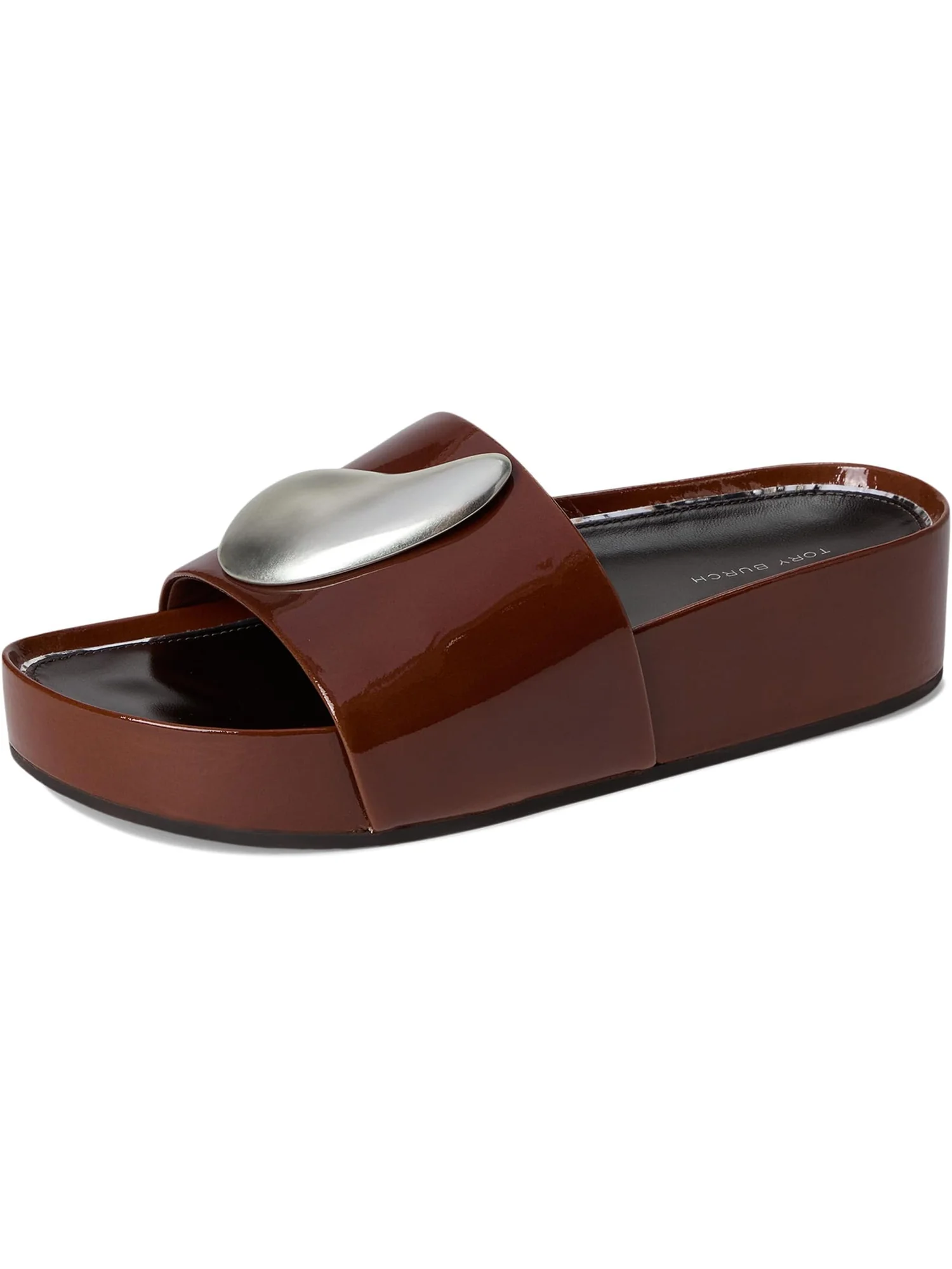 Сандалии Tory Burch Patos Platform Slide — изображение 7 из 7, коричневый/серебристый